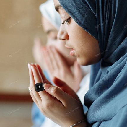 2025 IQibla Smart Zikr Ring Praise Tasbih Tally Electronic Digital Counter for Muslims Prayer Time Vibration Reminder Waterproof