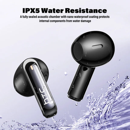HTC NE70 Bluetooth V6.0 Headphones Smart Touchscreen Wireless Earphones AI Translator Earbuds Gaming Earbuds HD Bass