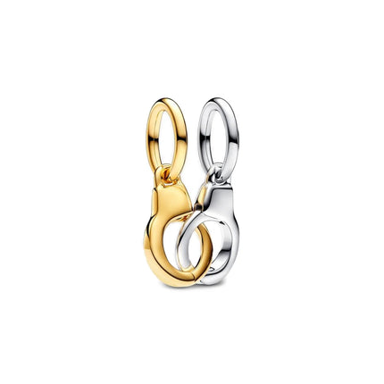 Exquisite 925 Sterling Silver Golden Heart&Robot&Badge Three in One&Avocado Pendant Fit Brand Bracelet Neutral Style Jewelry