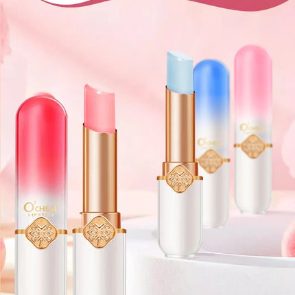 OCHEAL Color Changing Lipstick Fruit Lip Balm Moisturizing Waterproof Long Lasting Moisturizing Lip Balm Temperature Changing