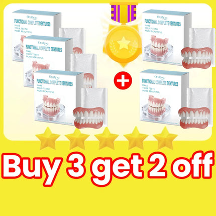 Dentures Full Set Natural Upper Lower Braces Silicone Denture Set for Men Women Instant Confident Fake Tooth Oral Hygiene Care
