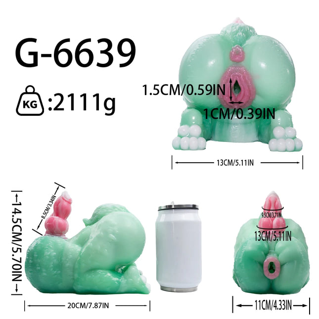 SHAZ 2.1kg Heavy Masturbation Cup, Medical-grade Liquid Silicone, Two Channel Onahole Stroker Male Masturbator Adult Toy for Men