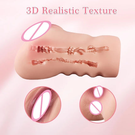 Realistic Artificial Vagina Pussy Male Masturbator Waterproof Silicone Pocket Pussy Sex Doll Blowjob 18+ Adult Sex Toys for Men