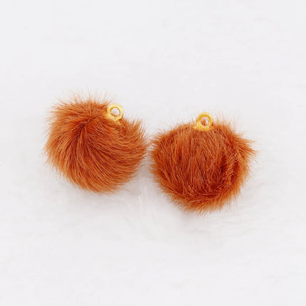 10pcs Plush Fur Covered Ball Beads Charms DIY Pompom Beads Pendant for Necklace Earring Bracelet Jewelry Making Supplies Finding