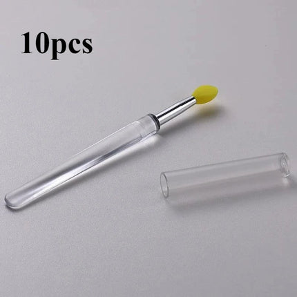 1/3/10pcs Portable Silicone Lip Brush with Cover Soft Multifunction Lip Balm Applicator Lipstick Lipgloss Makeup Brush Reusable