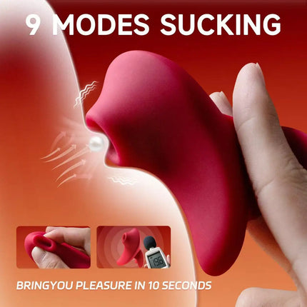 Mini Finger Sucking Clitoral Vibrator 9 Vibration Modes Sucking Vibrator, Nipple Clitoral Massager Vaginal Stimulator