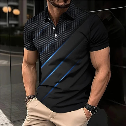 Mecha 3D Printed Short Sleeve Polo Shirts For Men Clothes Cool Tech Style Short Sleeve Fashion Techwear Sports Muscle POLO Shirt
