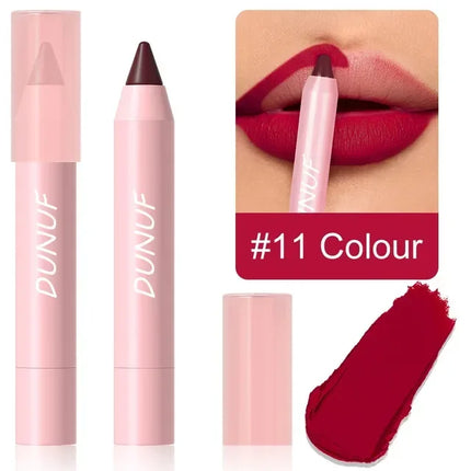 18 Color Matte Lipstick Pen Waterproof Lasting Nude Brown Lip Liner Pencil Red Lip Contour Tint Lip Contouring Cosmetic Makeup