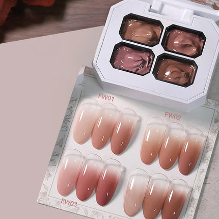 4 Colors Nude Painting Gel Drawing Gel Palette French Nail Polish UV Gel Nail Salon Holographic Manicure Nail Art Tool