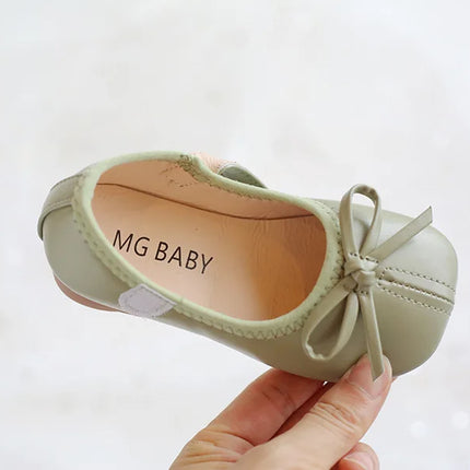 Fashion Mary Janes Shoes For Baby Butterfly Girls Flats Soft Singe Shoes For Kids Girls PU Leather Shoes