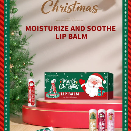 20PCS lipstick Set -5 Taste Christmas Theme Deep moisturizing and lasting moisturizing to create plump and shiny lips