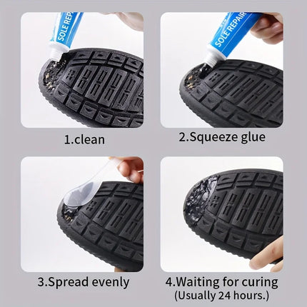 Waterproof Shoe Sole Repair Glue Super Strong - Durable Sealant for Crack Filling, Black Repair Paste for Rubber Materials