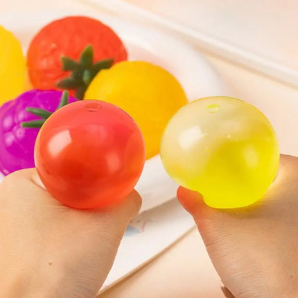 1pc Simulation Fruit Squeeze Toys Soft Squish Stretch Ball Sensory Stress Relief Squeezing Ball Stress Relief Toys for Kid Adult