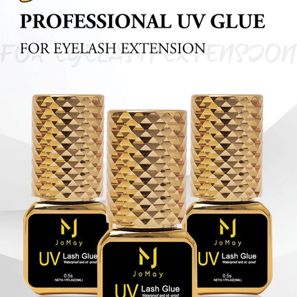 JOMAY 0.5Sec Eyelash Extension Glue Black Fast Dry UV Lashes Glue Black Eyelash Glue Lash Remover For UV Eyelash Extension