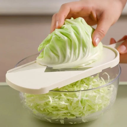 Multi Handheld Mandoline Slicer - Stainless Steel V Blade, with Cleaning Brush, Comfort Grip, Easy to Clean, for Kitchen, Vegeta