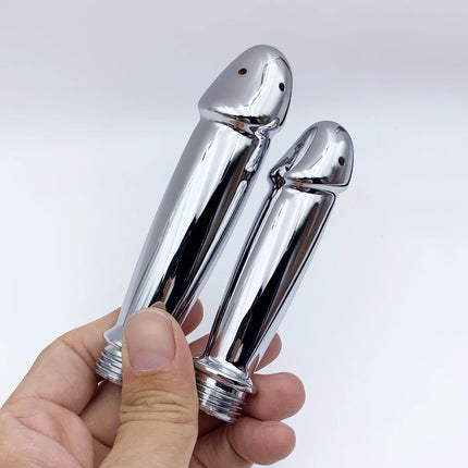 Metal Dildos Anal Douche Enema Syringe Anal plug Shower Head Anal Cleaning Kit Butt Plug Bathroom Supplies Adult Gay Sex Toys