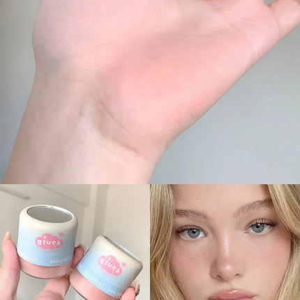 SHAQINUO 3 Color Airy Boom Blush Powder Lazy Air Blush Expanding Mushroom Head Blush Powder Even Skin Tone Blush
