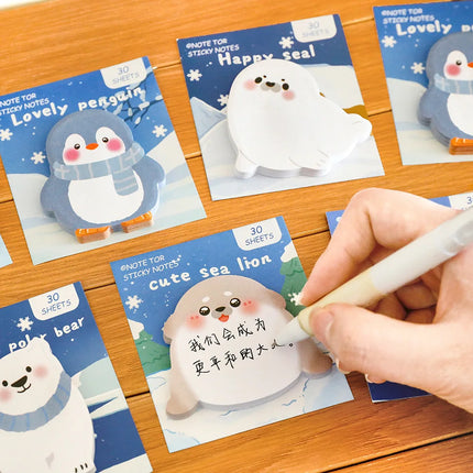 Ins Cartoon Cute Animal Sticky Note Student Special-shaped Penguin Note Book Can Paste Messages and Notes N Times Memo Pad