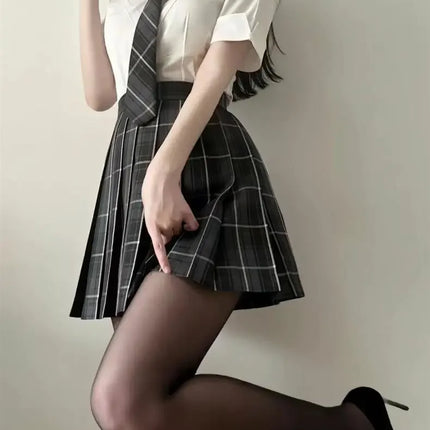 Summer Pure White Shirt JK Uniform Waist-Fitted Slims Smooths Your Silhouette Women's Japanese Preppy Styles Short Sleeves White