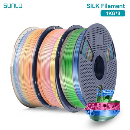 SUNLU 3KG 3D Printer Shiny Silk PLA Filament 1.75mm 1000g 3D Printer Neatly Wound 3D Filament for 3D Printer& 3D Pen