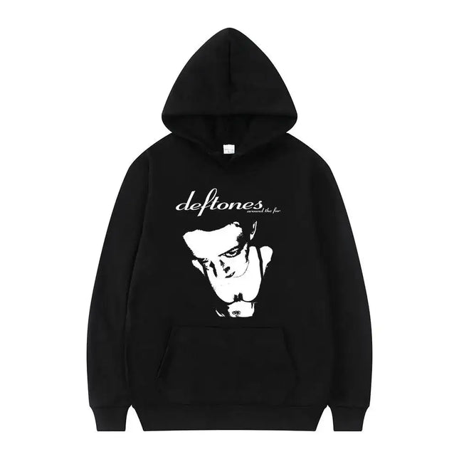New Deftones Fashion Prevalent Print Hooded Men Women Plus Size Hoodies Retro Punk Sweatshirt Unisex Personality Streetwear