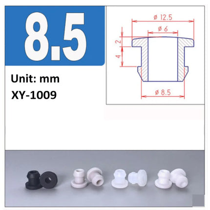 Black Silicone Rubber Snap-on Grommet Hole Plugs End Caps Bung Wire Cable Protect Bush 4.5mm-30mm