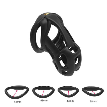 Chastity Lock Cock Cage 3D Invisible Lock with 4 Arc Ring Testicle Chastity Belt BDSM Toy Hentai Bondage SexToy
