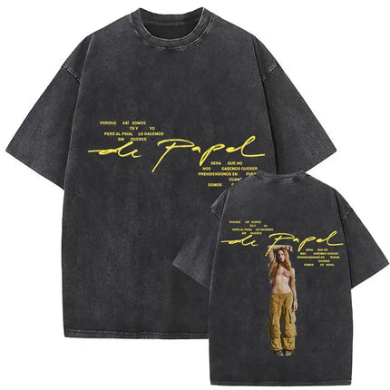 Singer Tini Stoessel Futtura Album 2025 Graphic T Shirts Men Women Fashion Casual Washed Vintage T-shirt Fans Gift Streetwear