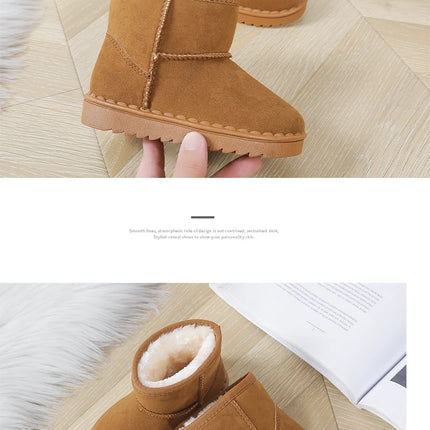 Children Snow Boots for Boys Girls Little Toddler Kids Thermal Boots Ankle Warm Classic Suede Flock Fabric Fashion Autumn Winter