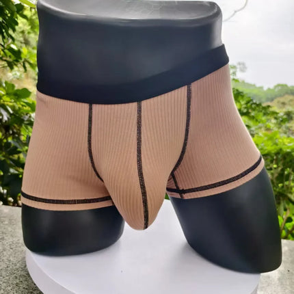 Large-bag personalized design men's underwear, sweat-absorbing, thin, breathable, U-convex four-corner men's underwear