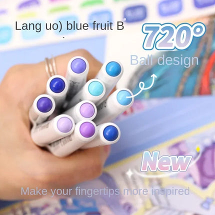 LANGUO 171/9 Colors Direct Liquid Acrylic Paint Pens Brush Marker for Rock Painting Stone Canvas DIY Art Supplies Stationery