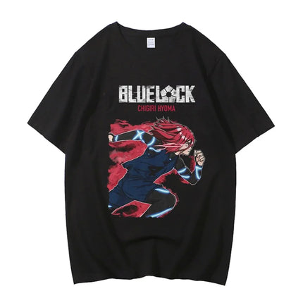 High Quality Cotton Anime Japan Blue Lock Isagi Yoichi T-shirt Cosplay Hyoma Chigiri Meguru Bachira Tee Clothes