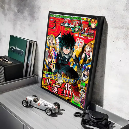 My Hero A-Academia Poster Stickers Mural Painting Self-Adhesive Wall Decals for Bedroom Living Room Home HD Decor Gift