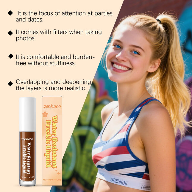 Zephoco Water Resistant Freckle Liquid Long Lasting Simulation Spot Fake Dot Quick Dry Natural Waterproof and Sweat Proof Makeup