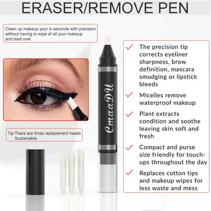CmaaDu Makeup Remover Pen Gentle And Non-Irritating Fix Multi-Functional Make Up Corrector Pen For Eyes Lips Gently And Off Face