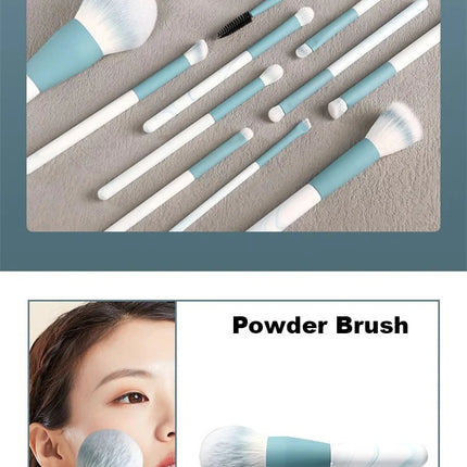 12pcs Makeup Brushes Set Portable Foundation Powder Blending Blush Concealer Synthetic Fiber Bristle Brush Blending Makeup Brush