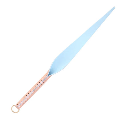 Genuine Leather Spanking Paddle, Willow Leaf Shape Long Crop for Adults 18+