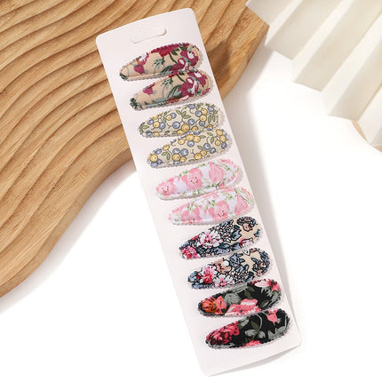 10Pcs/Set Newborn Cute Embroidery Printing BB Clip Fashion Girl Hair Clip Baby Hair Accessories Kids Accessories Headwear Gift