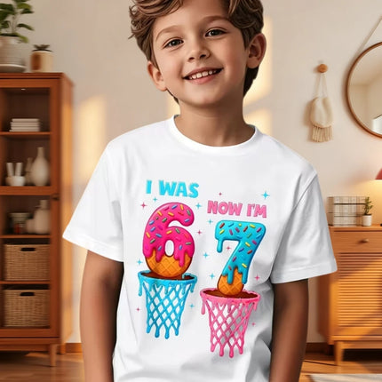 67 Meme T-Shirt for Kids 6-7 Years Old Birthday Party Gifts Summer Short Sleeve Tees Crew Neck Graphic Y2k Children's Clothing