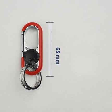 1/4Pcs Rotatable Lock Carabiner Keychain Metal Double Ring Anti-Lost Key Holder Quick Release Key Ring Pendant for Men