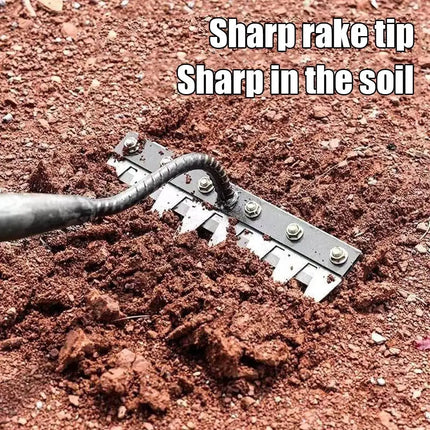5/6/7/8 Teeth Garden Hoe Weeding Rake Tool Labor-saving Weeding Loosening Soil Artifact Harrow Handheld Carbon Steel Weeder Rake