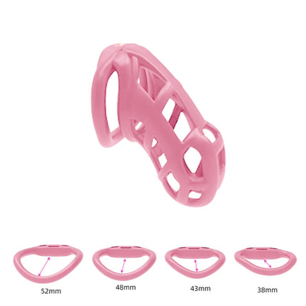Chastity Lock Cock Cage 3D Invisible Lock with 4 Arc Ring Testicle Chastity Belt BDSM Toy Hentai Bondage SexToy