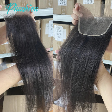 Phashion HD 6X4 9x6 Lace Closure Straight Pre Plucked Swiss Closure Only Natural Black 100% Remy Human Hair On Sale
