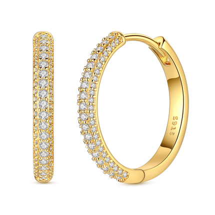 Women original 925 Silver Golden Glowing Firefly Stud Earring Bilayer Round Droplets Heart Gold Hoop Earrings Party Jewelry Gift