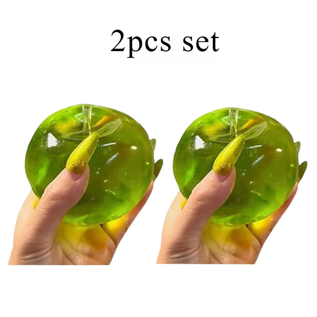 Green Apple Squeeze Toys Relieve Stress and Vent Anger Fidget Toys Plasticity Squeeze Toys to Relieve Stress for Friends
