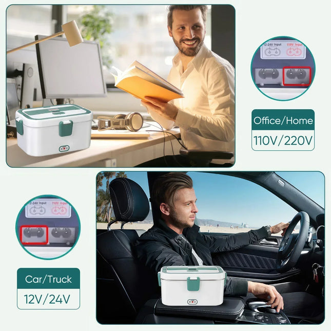 Electric Lunch Box Food Warmer 1.8 L 80W Camping Bento Picnic Portable Food Heater Car/Truck/Home in-car Electric Lunch Box