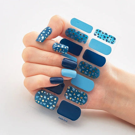UV Semi-Cured Gel Nail Wraps Stickers Strips French Long Lasting Full Cover LED Gel Semi Cured Nail Sliders For Nail Extension
