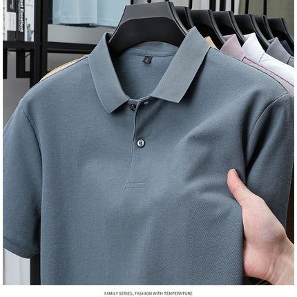 Men's 100% Cotton Polo Shirt - Summer Casual Breathable Tee, 19 Colors, Ideal for Golf and Sports, Business Casual, Silk-Like Finish