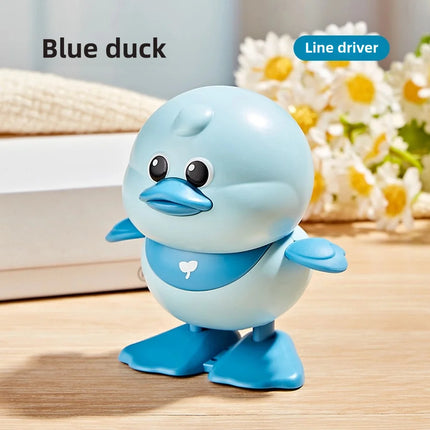 Children's Wind-Up Toy Chicken, Fun and Realistic Wind-Up Animal That Can Move, Run, and Crawl for 1-2 Year Old Babies, Little Yellow Duck, Jumping Duck, Small Animal for Infants and Toddlers