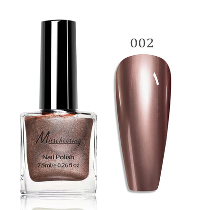 12 Colors Mirror Effect Nail Polish - Metal Chrome No UV Lamp Needed, Quick Dry Long Lasting Nail Lacquer, Professional Salon